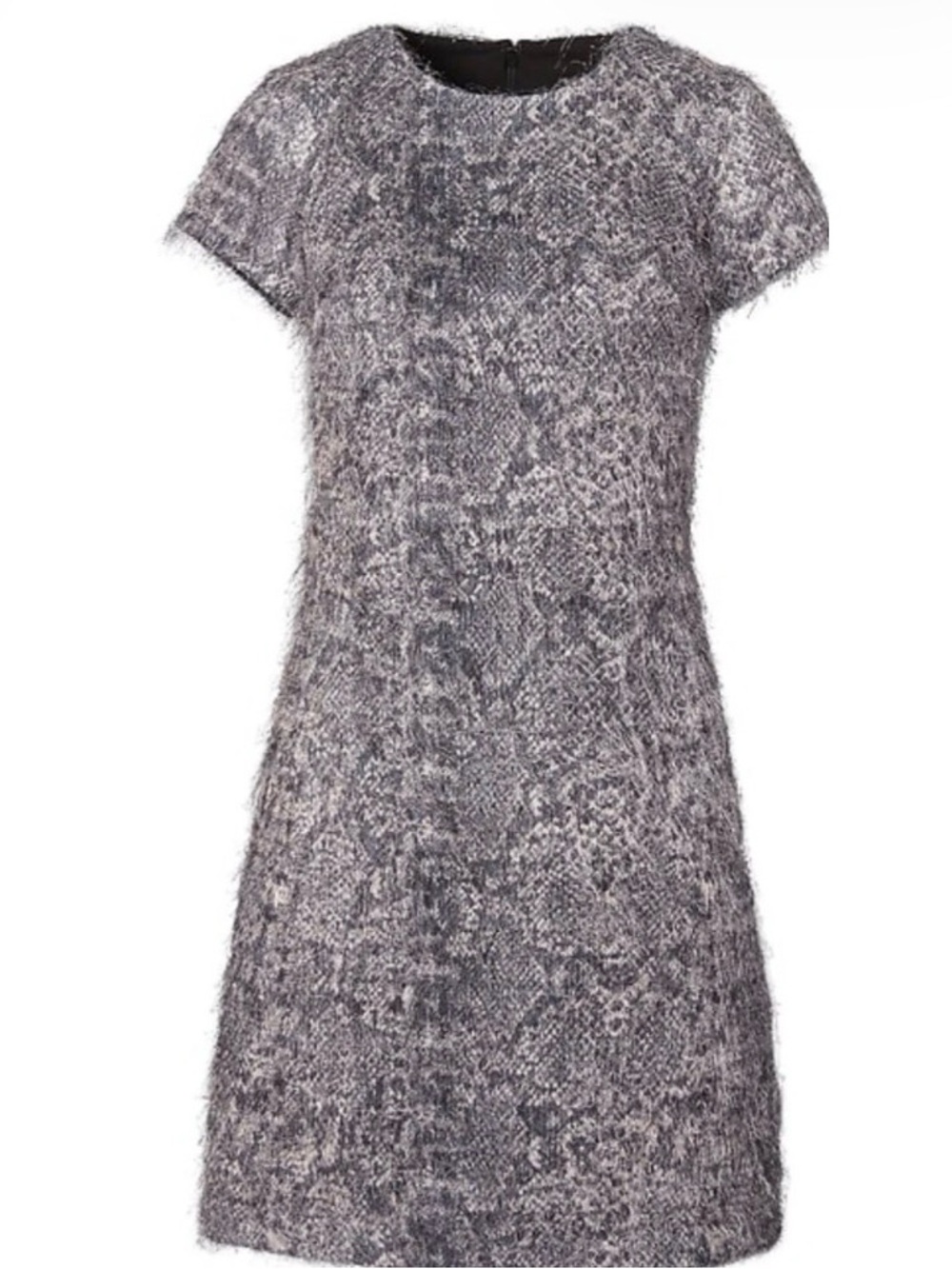 Banana Republic Gray Textured Knit Short-Sleeve Dress